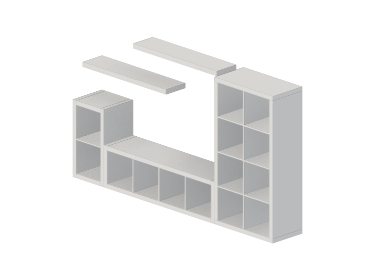 Estantes 3D - Composição p/ sala de estar - Ikea - Kallax -... Estantes 3D - Composição p/ sala de estar - Ikea - Kallax -...