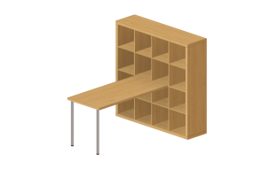 Biblioth&egrave;que 3D - Combinaison avec bureau - Ikea - Kallax - Lagkapten