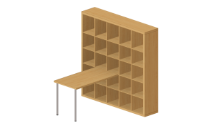 3D Bookshelves and Containers - Furniture composition with Desk - Ikea - Kallax - Lagkapten