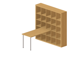 3D Bücherregal und Behälter - Schreibtischkombination - Ikea - Kallax - Lagkapten