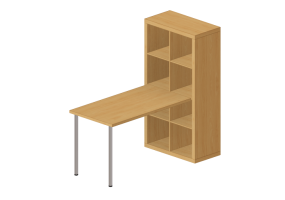 Librerie 3D - Composizione con scrivania - Ikea - Kallax - Lagkapten