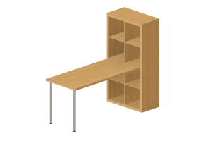 3D Bookshelves and Containers - Furniture composition with Desk - Ikea - Kallax - Lagkapten