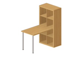 Biblioth&egrave;que 3D - Combinaison avec bureau - Ikea - Kallax - Linnmon