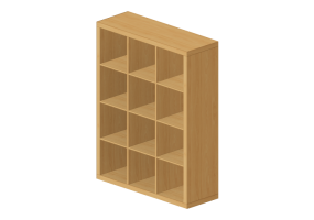 Estantes 3D - Estante de madeira - Ikea - Kallax