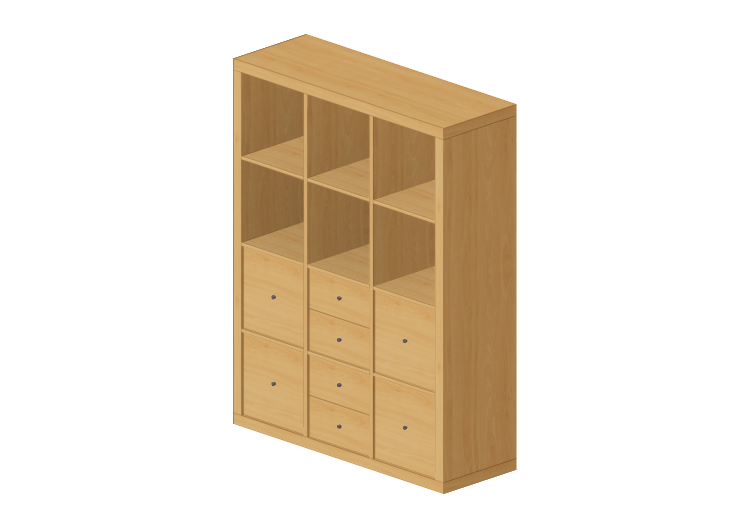 Librerías y Contenedores 3D - Estantería de madera - Ikea -... Librerías y Contenedores 3D - Estantería de madera - Ikea -...