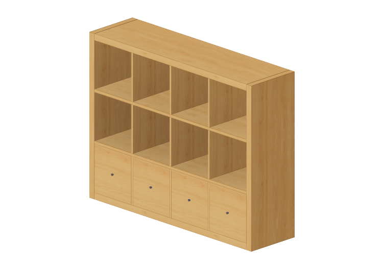Bibliothèque 3D - Étagère en bois - Ikea - Kallax - IKEA Bibliothèque 3D - Étagère en bois - Ikea - Kallax - IKEA