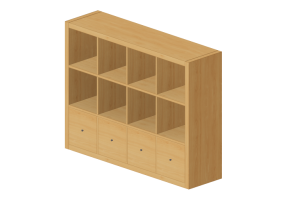 Librerie 3D - Scaffale in legno - Ikea - Kallax