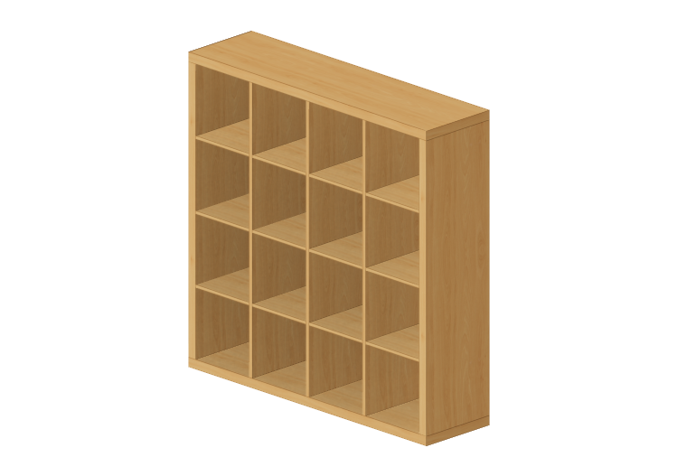 Bibliothèque 3D - Étagère en bois - Ikea - Kallax - IKEA Bibliothèque 3D - Étagère en bois - Ikea - Kallax - IKEA