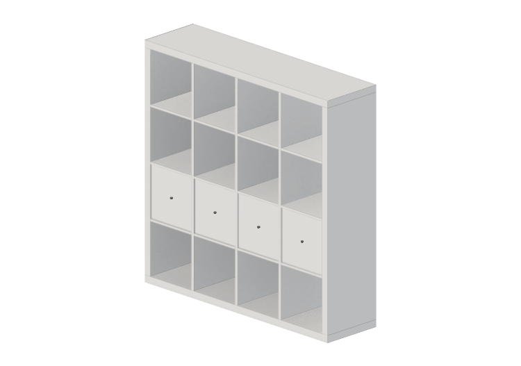 3D Bücherregal und Behälter - Regal aus Holz lackiert -... 3D Bücherregal und Behälter - Regal aus Holz lackiert -...