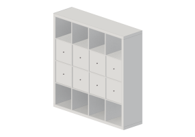 Biblioth&egrave;que 3D - &Eacute;tag&egrave;re en bois laqu&eacute; - Ikea - Kallax