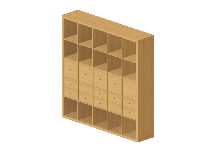 Bibliothèque 3D - Étagère en bois - Ikea - Kallax - IKEA Bibliothèque 3D - Étagère en bois - Ikea - Kallax - IKEA