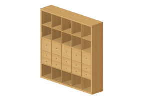 Librerie 3D - Scaffale in legno - Ikea - Kallax 