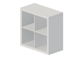 3D B&uuml;cherregal und Beh&auml;lter - Regal aus Holz lackiert - Ikea - Kallax