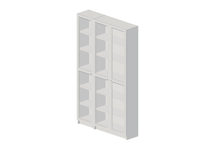 Estantes 3D - Estante com portas de madeira envernizada -... Estantes 3D - Estante com portas de madeira envernizada -...