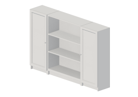 Librer&iacute;as y Contenedores 3D - Librer&iacute;a con puertas de madera lacada - Ikea - Billy - Oxberg