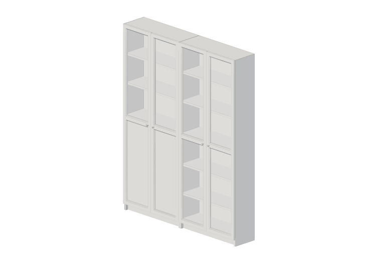 Librerie 3D - Libreria con ante in legno laccato - Ikea -... Librerie 3D - Libreria con ante in legno laccato - Ikea -...