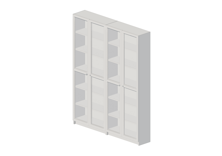 Estantes 3D - Estante com portas de madeira envernizada -... Estantes 3D - Estante com portas de madeira envernizada -...
