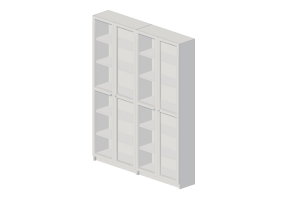 Librer&iacute;as y Contenedores 3D - Librer&iacute;a con puertas de madera lacada - Ikea - Billy - Oxberg