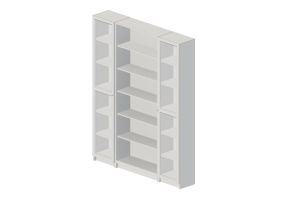 Librer&iacute;as y Contenedores 3D - Librer&iacute;a con puertas de madera lacada - Ikea - Billy - Oxberg