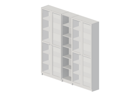 Librerie 3D - Libreria con ante in legno laccato - Ikea - Billy - Oxberg