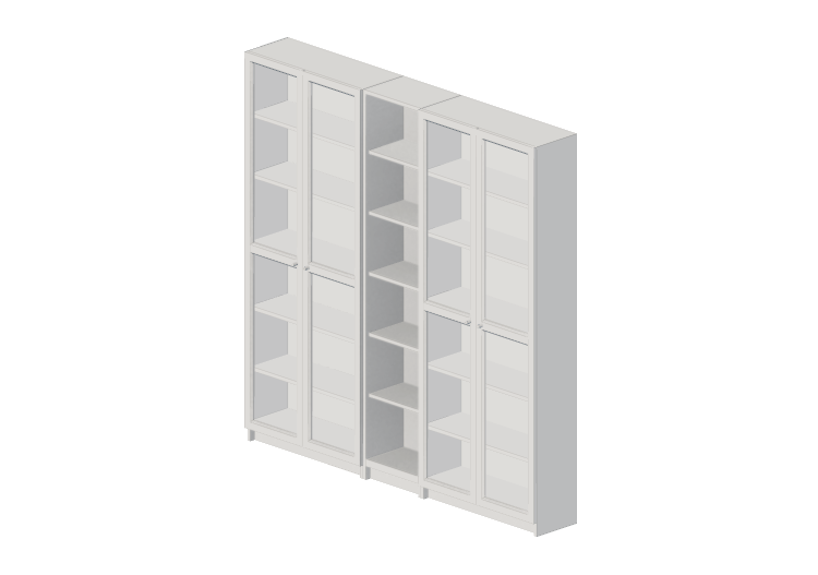 Librerie 3D - Libreria con ante in legno laccato - Ikea -... Librerie 3D - Libreria con ante in legno laccato - Ikea -...