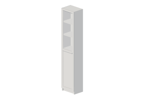 Librer&iacute;as y Contenedores 3D - Librer&iacute;a con puerta de madera lacada - Ikea - Billy - Oxberg