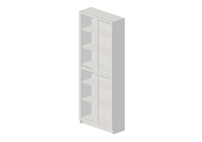 Librerie 3D - Libreria con ante in legno laccato - Ikea - Billy - Oxberg