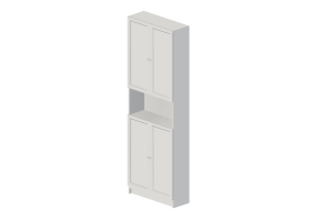 Librer&iacute;as y Contenedores 3D - Librer&iacute;a con puertas de madera lacada - Ikea - Billy - Oxberg
