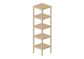 Biblioth&egrave;que 3D - &Eacute;tag&egrave;re en bois - Ikea - Molger