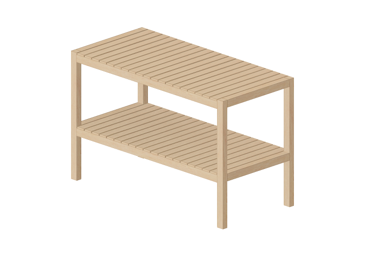 Librerías y Contenedores 3D - Banco de madera - Ikea -... Librerías y Contenedores 3D - Banco de madera - Ikea -...