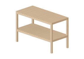 3D B&uuml;cherregal und Beh&auml;lter - Sitzbandk aus Holz - Ikea - Molger