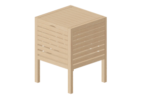 Biblioth&egrave;que 3D - Tabouret en bois - Ikea - Molger