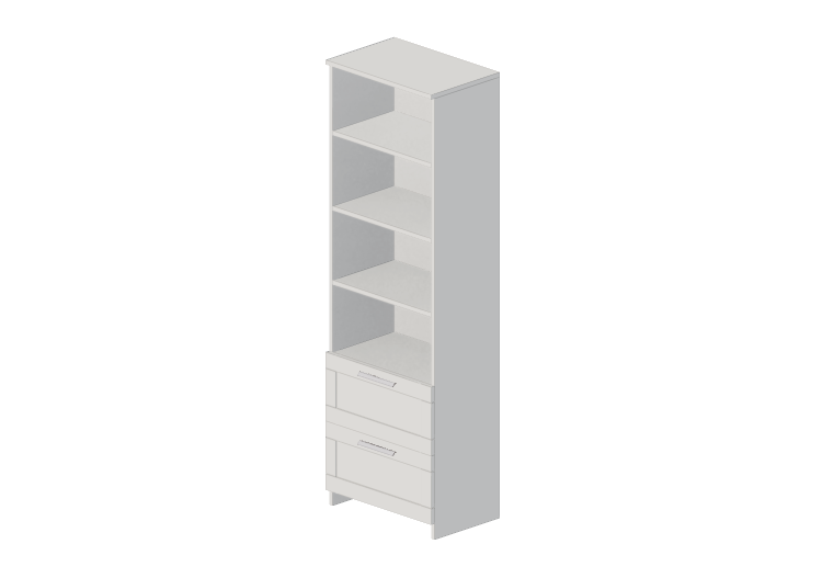 Librerías y Contenedores 3D - Librería de madera lacada -... Librerías y Contenedores 3D - Librería de madera lacada -...