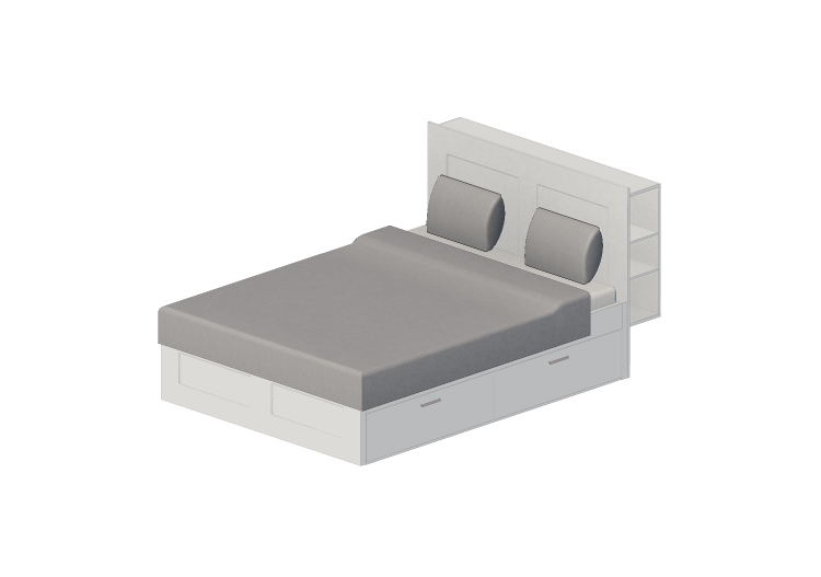 Camas 3D - Cama de casal de madeira envernizada - Ikea -... Camas 3D - Cama de casal de madeira envernizada - Ikea -...