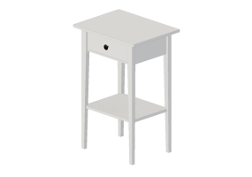 Camas 3D - Mesa de cabeceira de madeira envernizada - Ikea - Hemnes