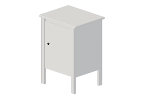 Letti 3D - Comodino in legno laccato - Ikea - Brusali