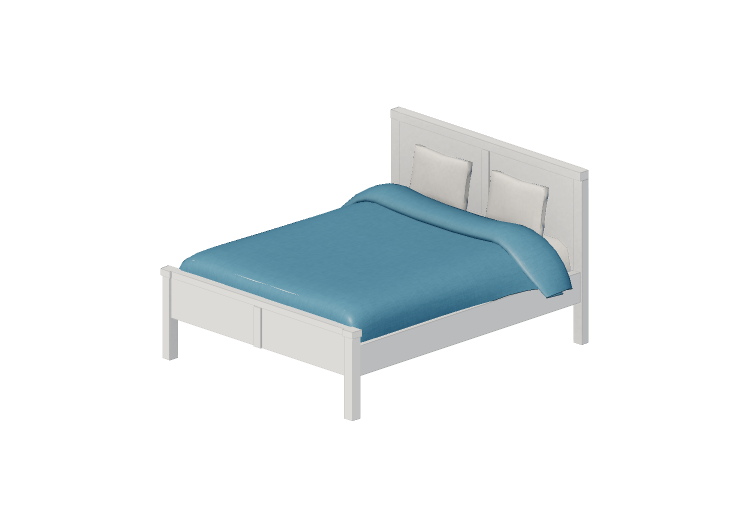Camas 3D - Cama de casal de madeira envernizada - Ikea -... Camas 3D - Cama de casal de madeira envernizada - Ikea -...