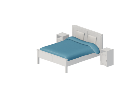 Camas y Mesitas de noche 3D - Composici&oacute;n dormitorio - Ikea - Aspelund