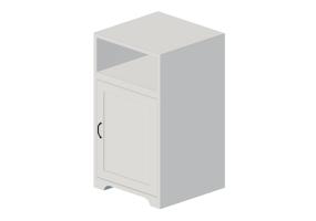 Camas y Mesitas de noche 3D - Mesita de noche de madera lacada - Ikea - Aspelund