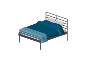 Beds and Side Cabinets 3D - Double bed - Ikea - Heimdal