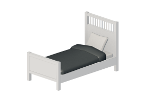 3D Betten und Nachttische - Einzelbett - Ikea - Hemnes