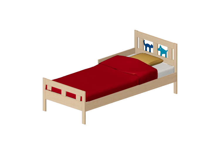 Beds and Side Cabinets 3D - Children's Single bed - Ikea -... Beds and Side Cabinets 3D - Children's Single bed - Ikea -...
