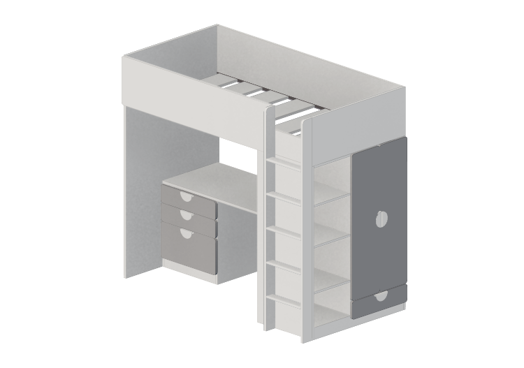 Camas 3D - Cama alta com guarda roupa e escrivaninha - Ikea... Camas 3D - Cama alta com guarda roupa e escrivaninha - Ikea...
