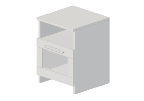 Beds and Side Cabinets 3D - Lacquered wood bedside table - IKEA - Brimnes