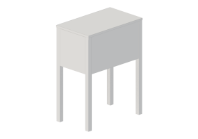Camas 3D - Mesa de cabeceira de madeira envernizada - Ikea - Nordli
