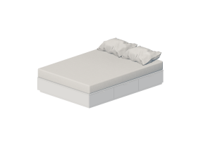 Lits 3D - Lit deux places en bois laqu&eacute; - Ikea - Nordli