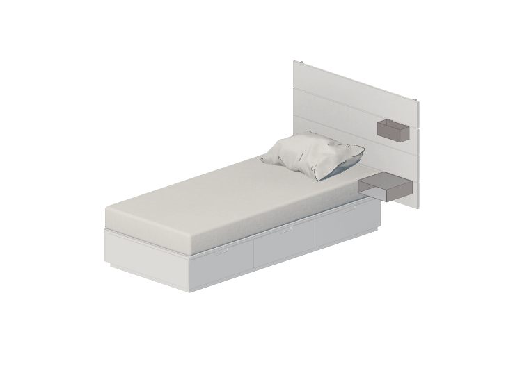 Letti 3D - Letto singolo in legno laccato - Ikea - Nordli -... Letti 3D - Letto singolo in legno laccato - Ikea - Nordli -...