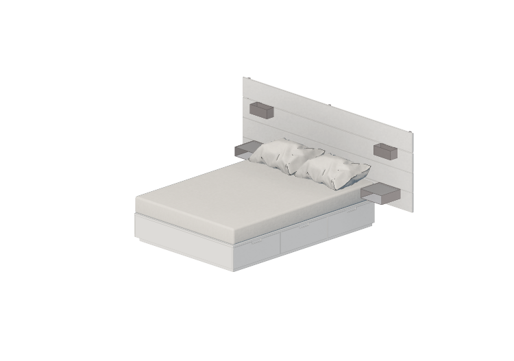 Lits 3D - Lit deux places en bois laqué - Ikea - Nordli -... Lits 3D - Lit deux places en bois laqué - Ikea - Nordli -...