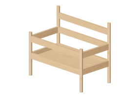 Wardrobes and Cabinets 3D - Wooden book display - Ikea - Flisat