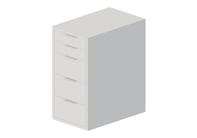 Armários 3D - Cômoda de madeira envernizada - Ikea - Alex